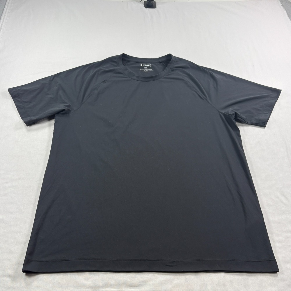 Rhone Shirt Mens XL Black Reign Tee Short Sleeve Stretch Performance Gym
